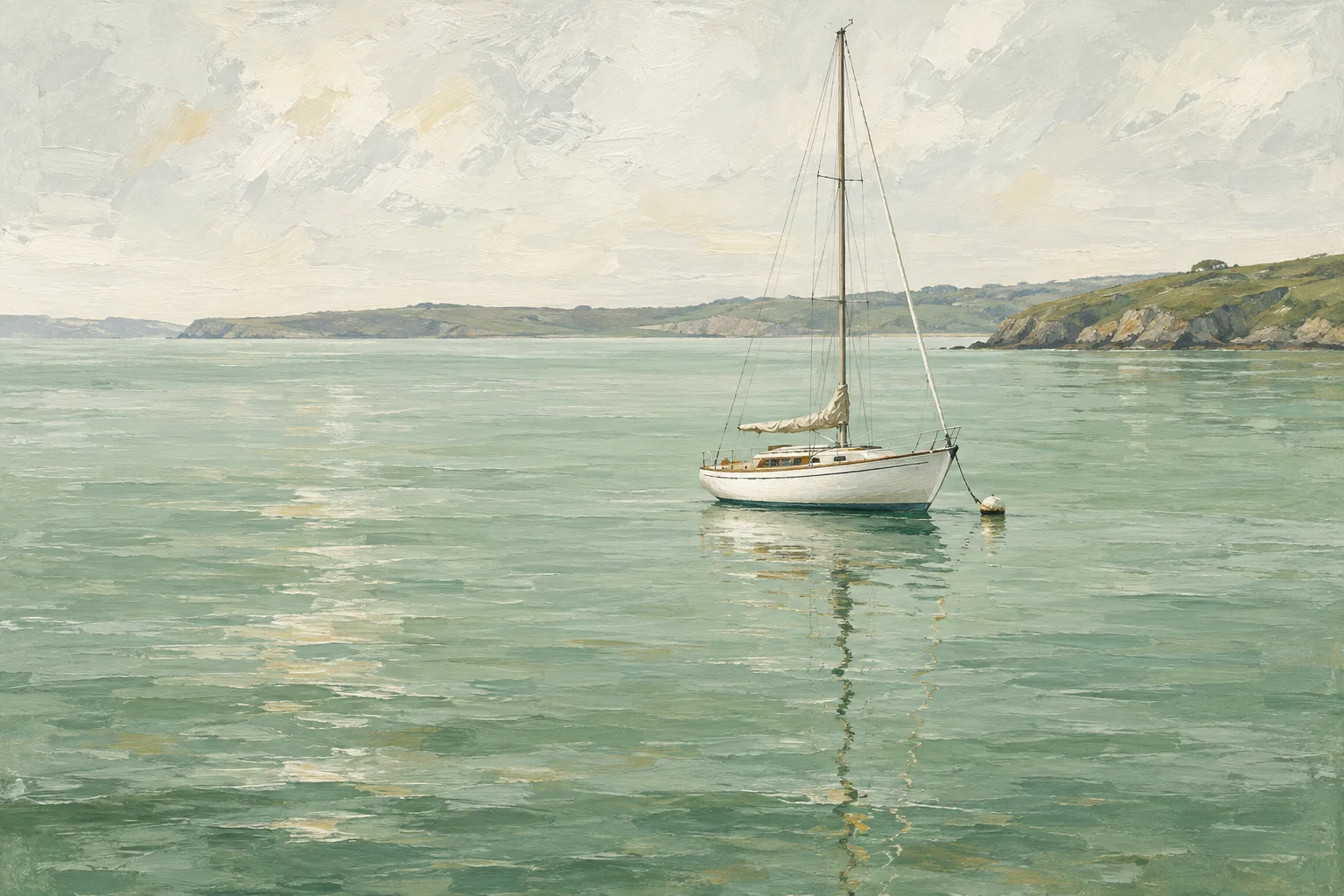 At Anchor: sailing / marine oil artwork